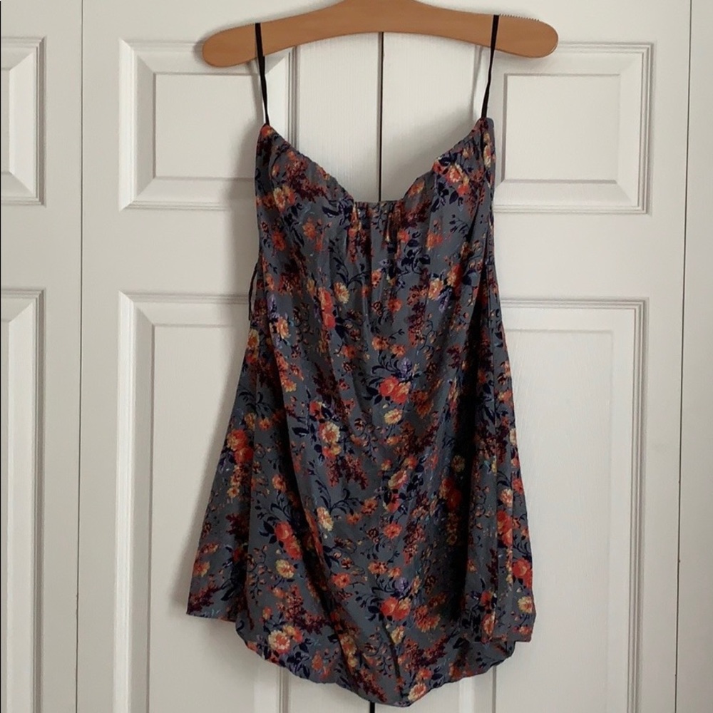 Floral tube top mini dress
